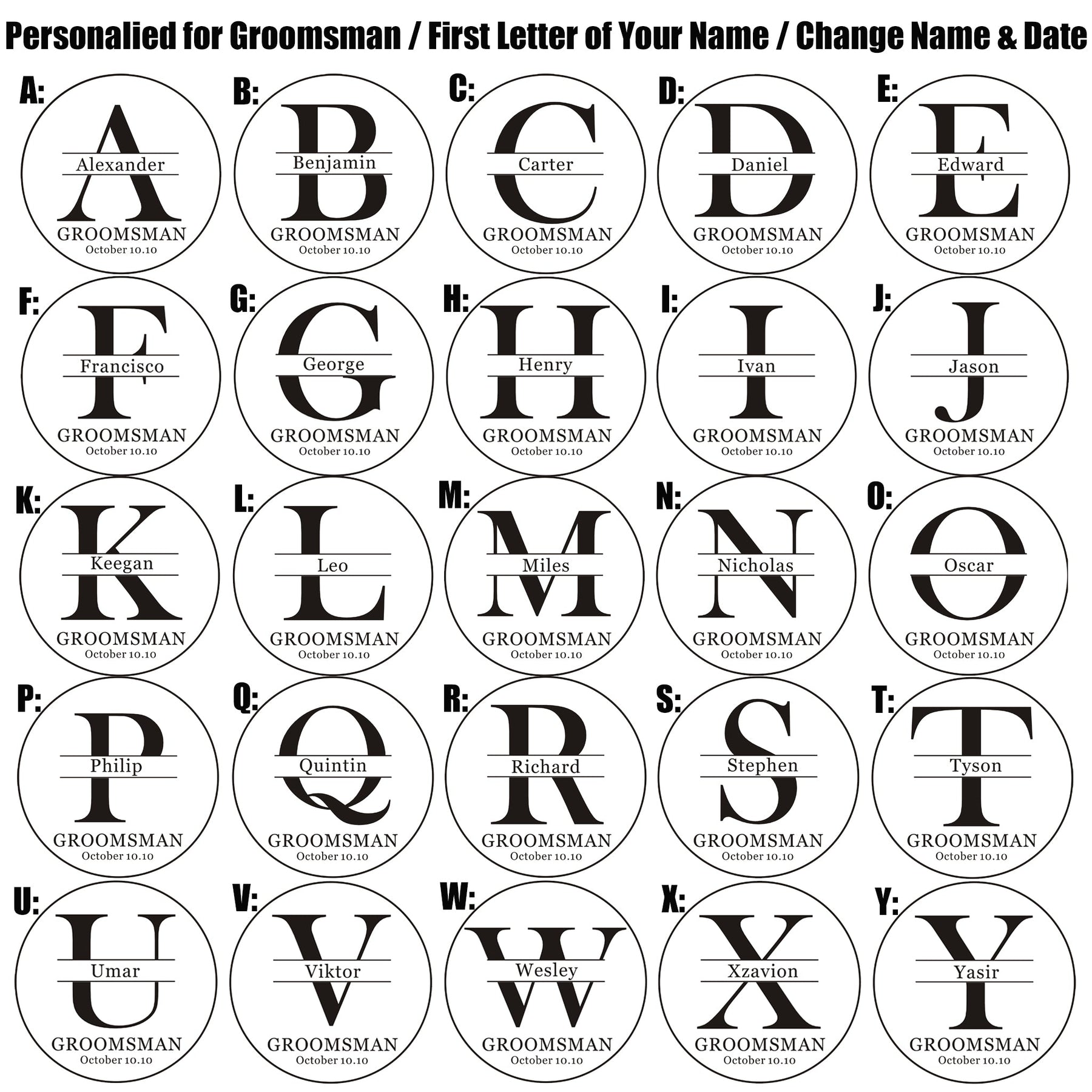 25 engraving designs for groomsman