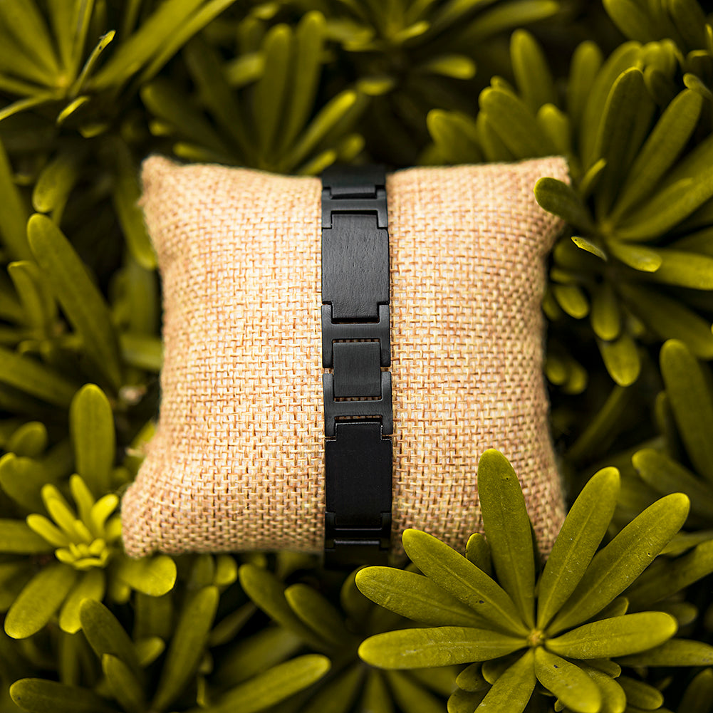 Wooden Bracelet Ebony Black Wood Bracelet for Men and Women