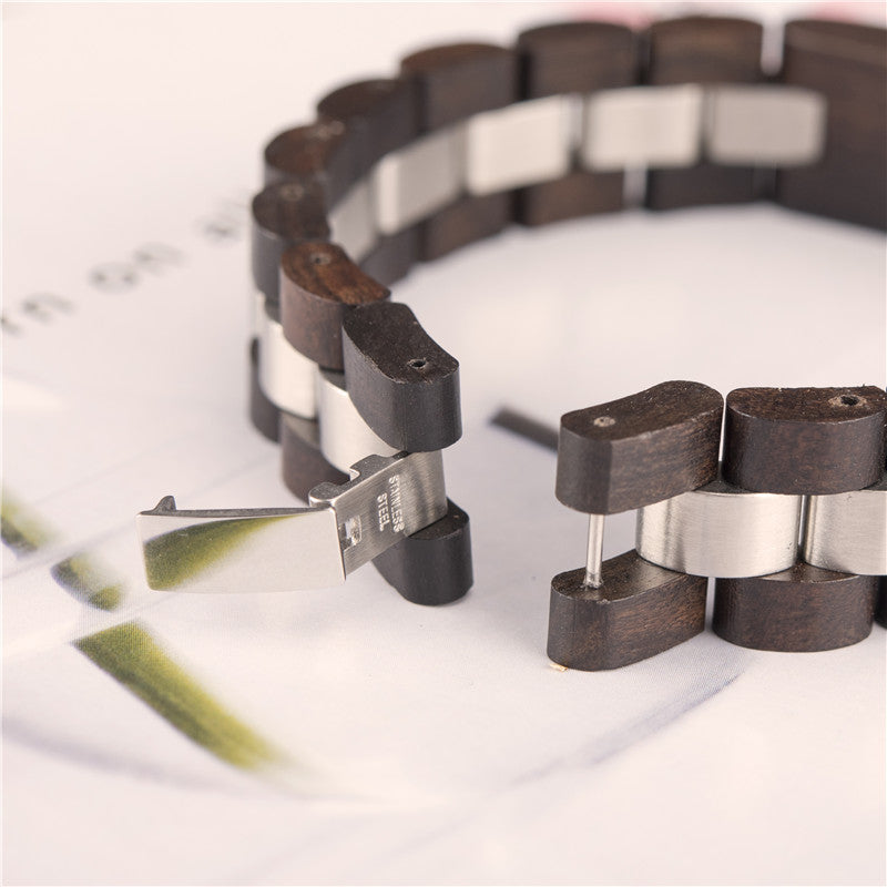 Wooden Bracelet Men Ebony Zebrawood Red Fashion Bracelets