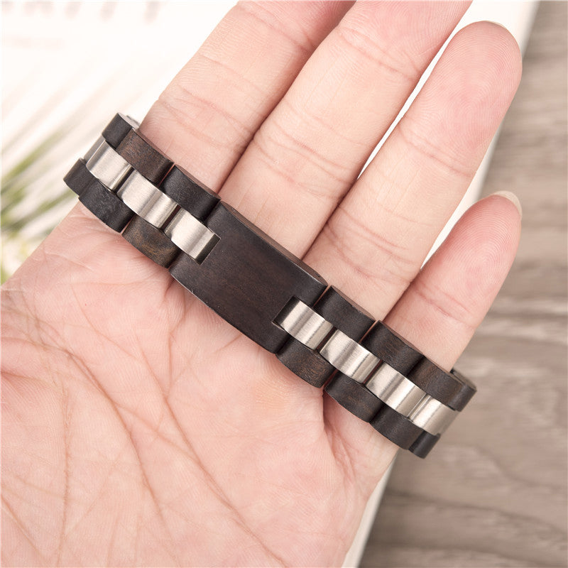 Wooden Bracelet Men Ebony Zebrawood Red Fashion Bracelets