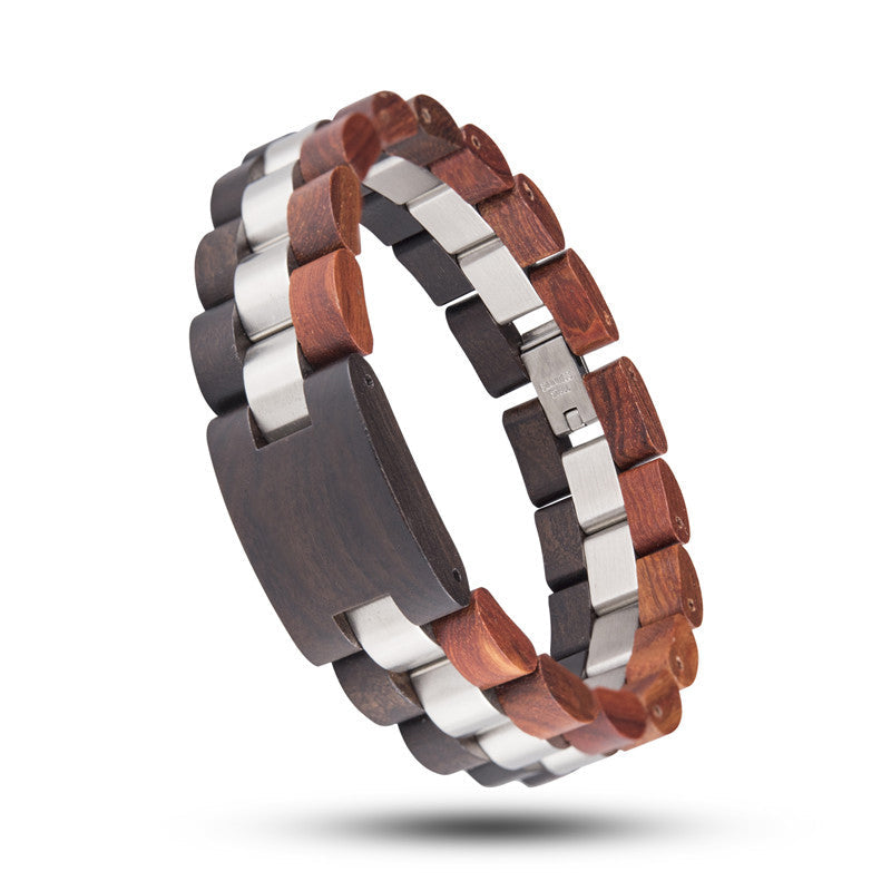 Wooden Bracelet Men Ebony Zebrawood Red Fashion Bracelets