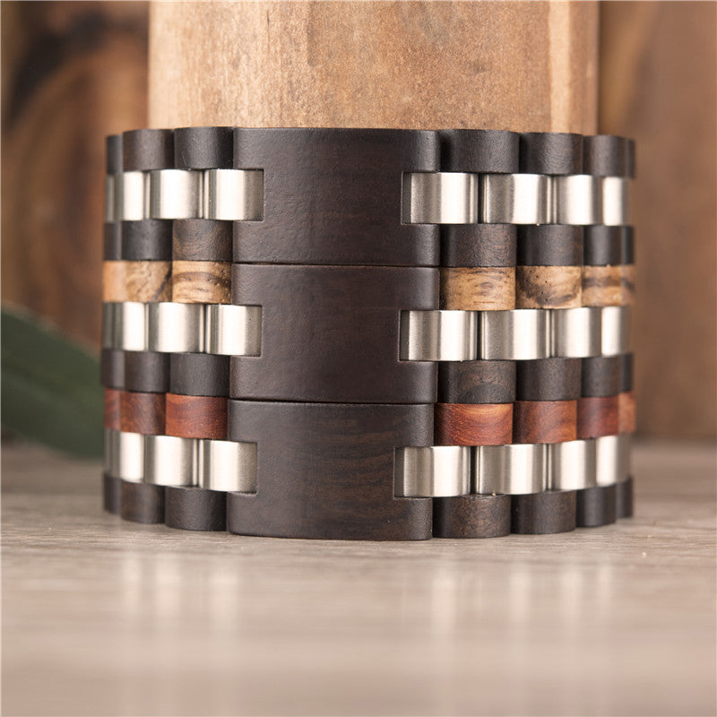 Wooden Bracelet Men Ebony Zebrawood Red Fashion Bracelets