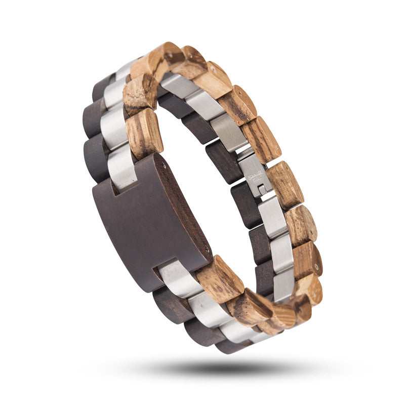Wooden Bracelet Men Ebony Zebrawood Red Fashion Bracelets