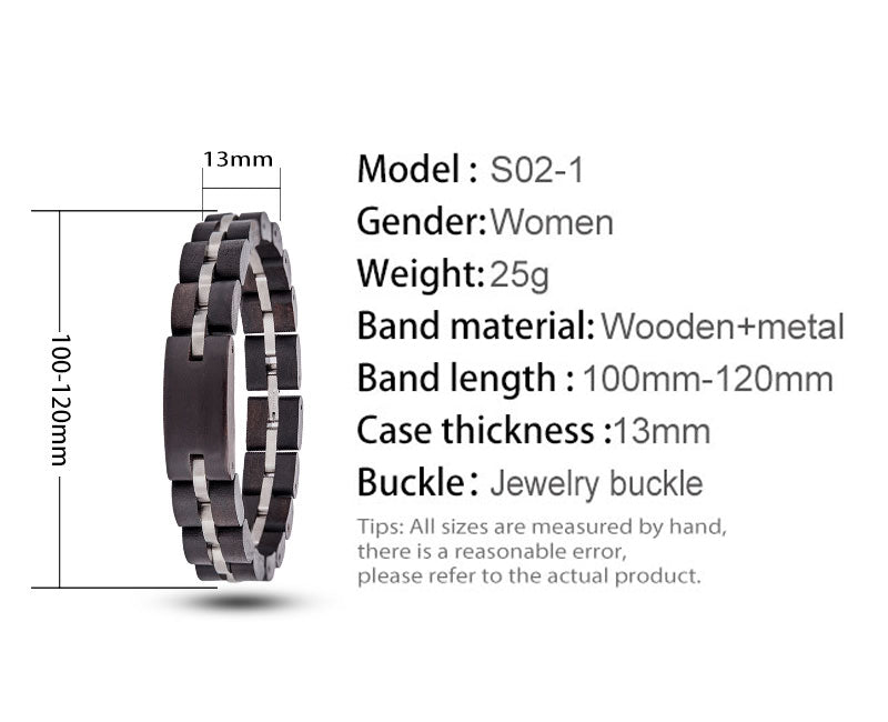 Wooden Bracelet Women Ebony Red Zebrawood Elegant Bracelets