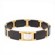 Wooden Bracelet Ebony Golden Wood Bracelet for Men and Women