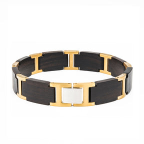Wooden Bracelet Ebony Golden Wood Bracelet for Men and Women