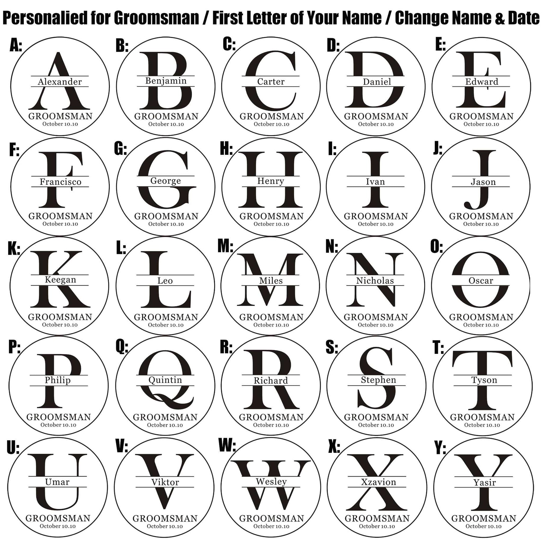 25 engraving designs for groomsman