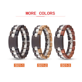 Wooden Bracelet Men Ebony Zebrawood Red Fashion Bracelets