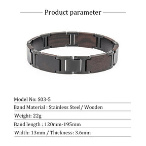 Wooden Bracelet Ebony Black Wood Bracelet for Men and Women