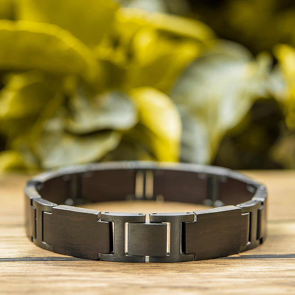 Wooden Bracelet Ebony Black Wood Bracelet for Men and Women