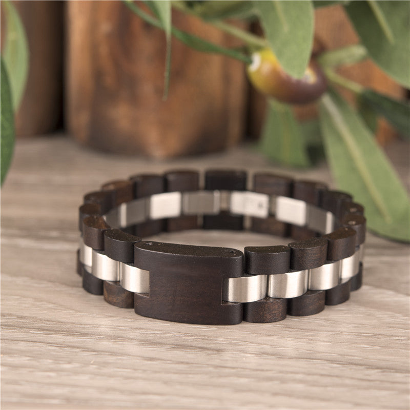 Wooden Bracelet Men Ebony Zebrawood Red Fashion Bracelets