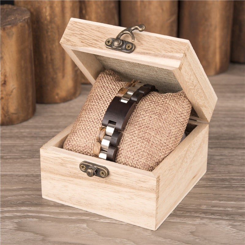 Wooden Bracelet Men Ebony Zebrawood Red Fashion Bracelets