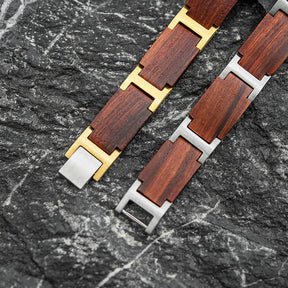 Wooden Bracelet Silver Red Sandalwood Bracelet for Men and Women