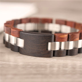 Wooden Bracelet Men Ebony Zebrawood Red Fashion Bracelets