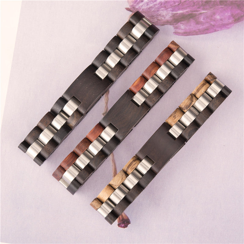 Wooden Bracelet Men Ebony Zebrawood Red Fashion Bracelets