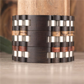 Wooden Bracelet Men Ebony Zebrawood Red Fashion Bracelets