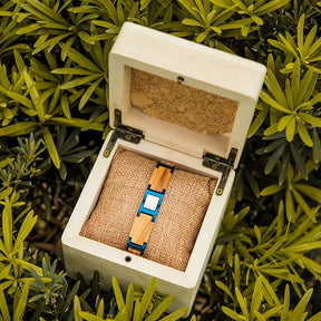 Wooden Bracelet Blue Olive Wood Bracelet for Men and Women
