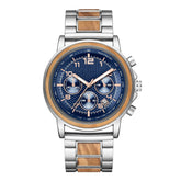 Silver and olive blue face men watch positive