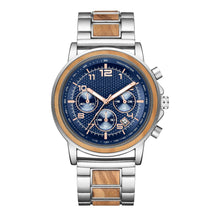 Silver and olive blue face men watch positive