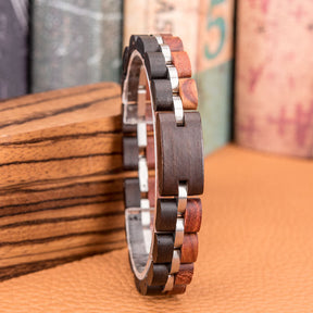 Wooden Bracelet Women Ebony Red Zebrawood Elegant Bracelets