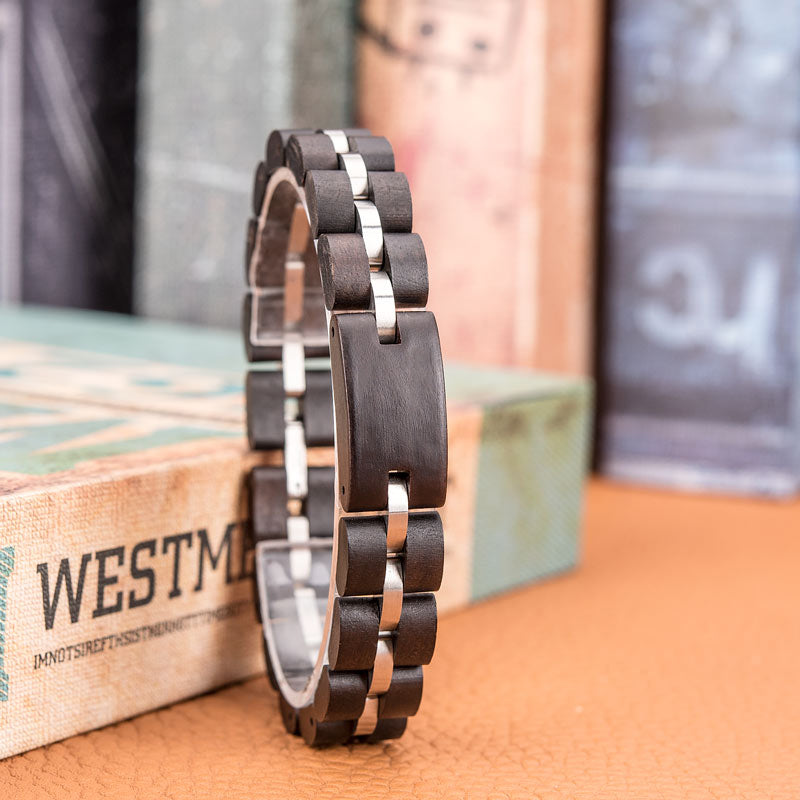Wooden Bracelet Women Ebony Red Zebrawood Elegant Bracelets