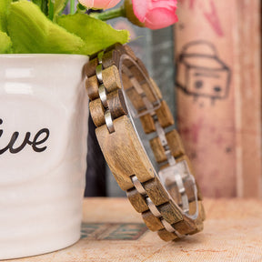 Wooden Bracelet Women Ebony Red Zebrawood Elegant Bracelets