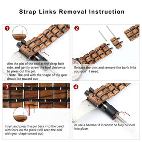 zebrawood, strap, links remova instruction